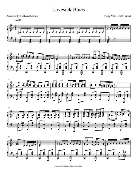 Lovesick Blues Arranged By Hallvard Moberg Sheet Music