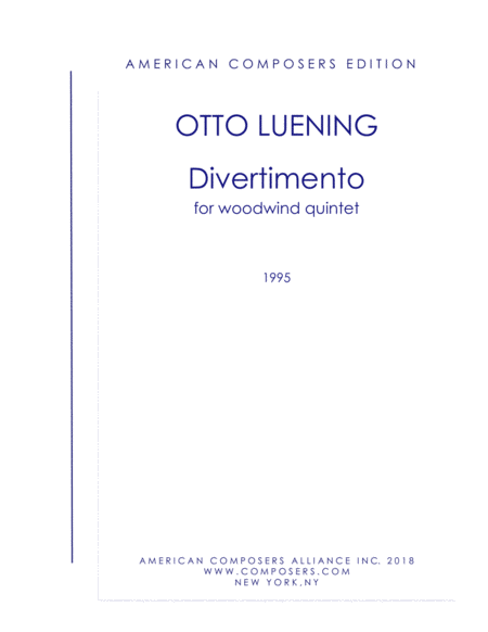 Free Sheet Music Luening Divertimento