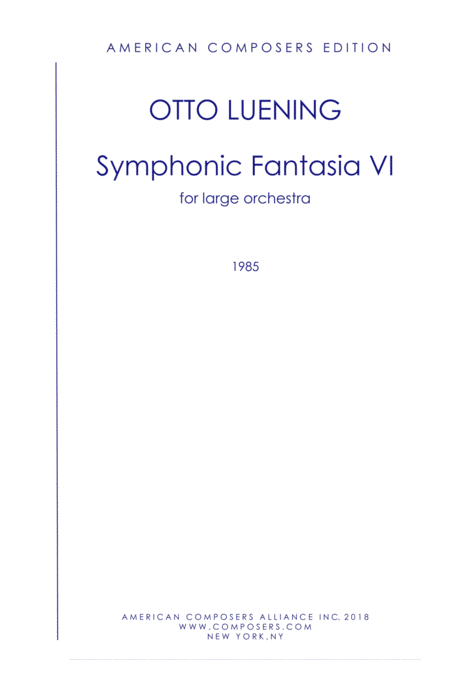 Free Sheet Music Luening Symphonic Fantasia No 6