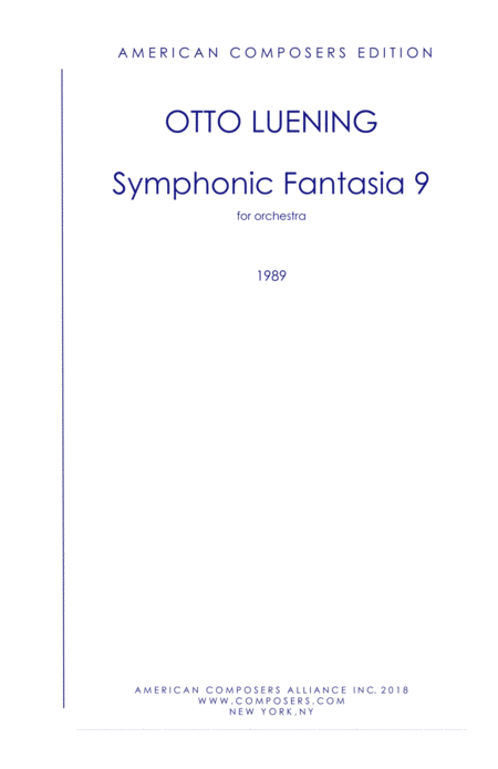 Free Sheet Music Luening Symphonic Fantasia No 9