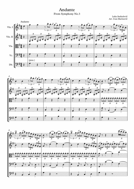 Free Sheet Music Luka Sorkocevic Andante From Symphony No 3