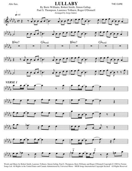 Free Sheet Music Lullaby Alto Sax