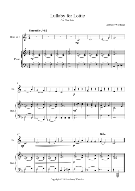 Lullaby For Lottie Sheet Music