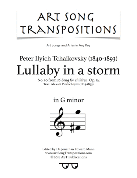 Free Sheet Music Lullaby In A Storm Op 54 No 10 G Minor