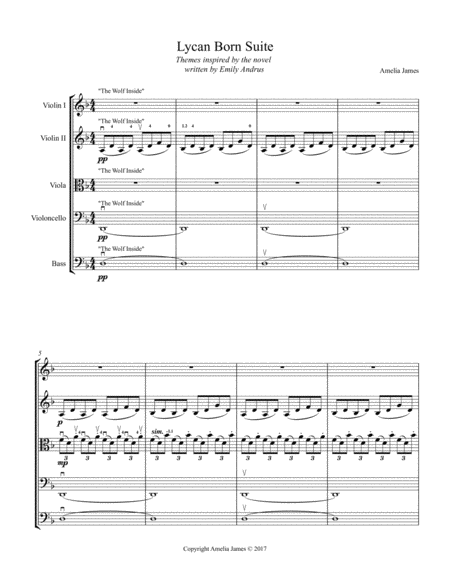 Lycan Born Suite Sheet Music