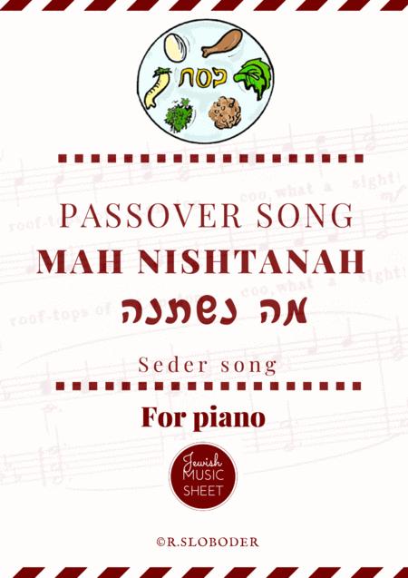 Ma Nishtanah Pesach Seder Song Passover Sheet Music