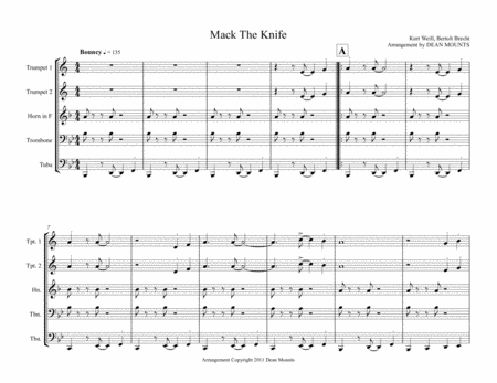 Free Sheet Music Mack The Knife