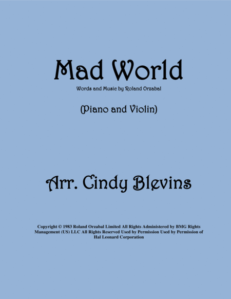 Mad World Arranged For Piano And Violin Sheet Music