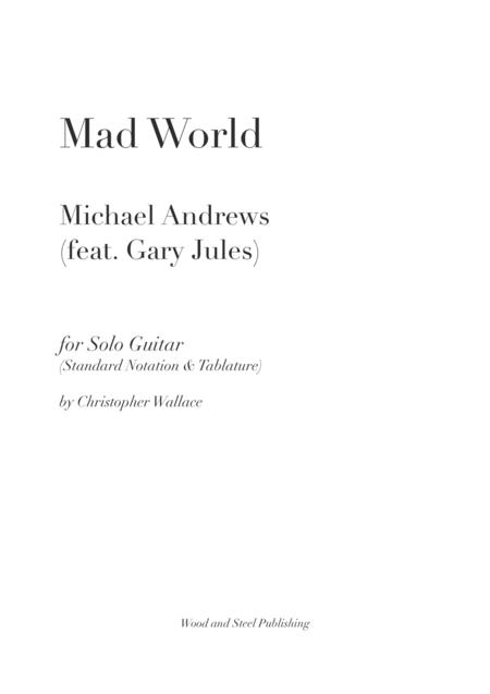 Free Sheet Music Mad World For Solo Guitar Standard Notation Tablature