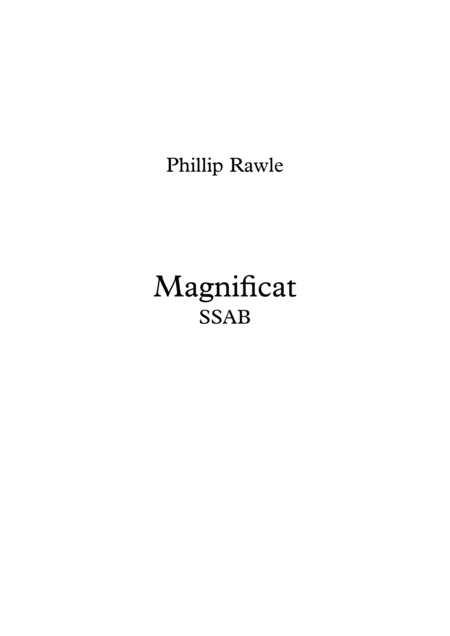 Magnificat Choir Ssab Sheet Music