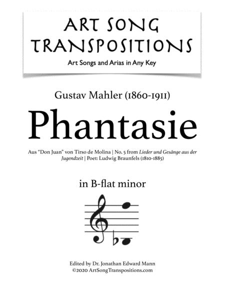 Mahler Phantasie Transposed To B Flat Minor Sheet Music