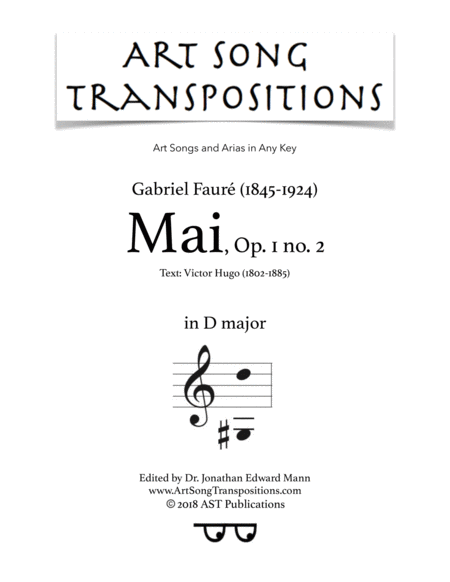 Free Sheet Music Mai Op 1 No 2 D Major