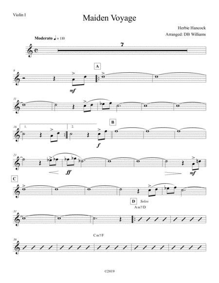 Maiden Voyage Violin 1 Sheet Music