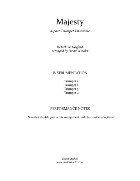 Majesty Trumpet Ensemble Sheet Music