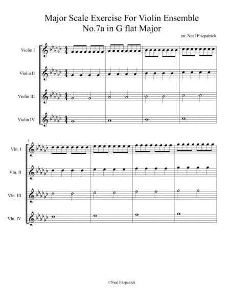 Free Sheet Music Major Scale Exercise For Violin Ensemble No 7a In G Flat Major