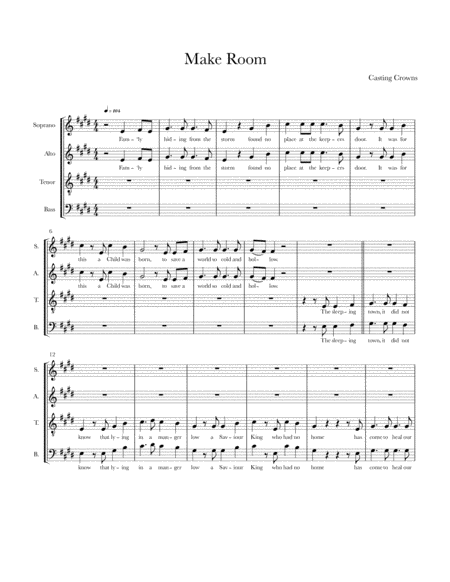 Free Sheet Music Make Room