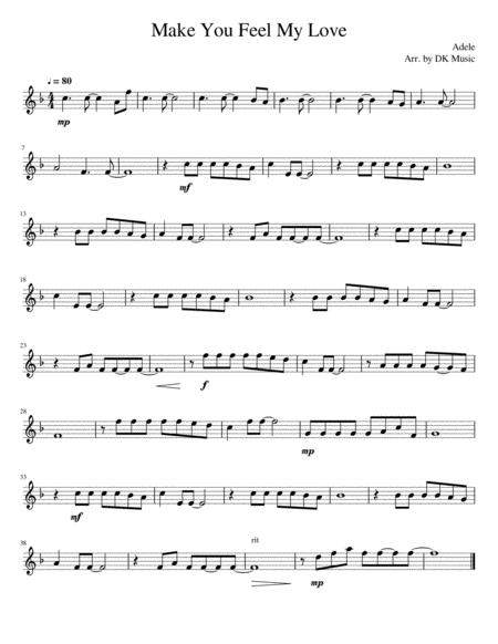 Free Sheet Music Make You Feel My Love Violin Solo