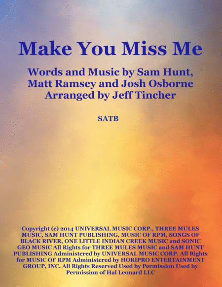 Make You Miss Me Sheet Music