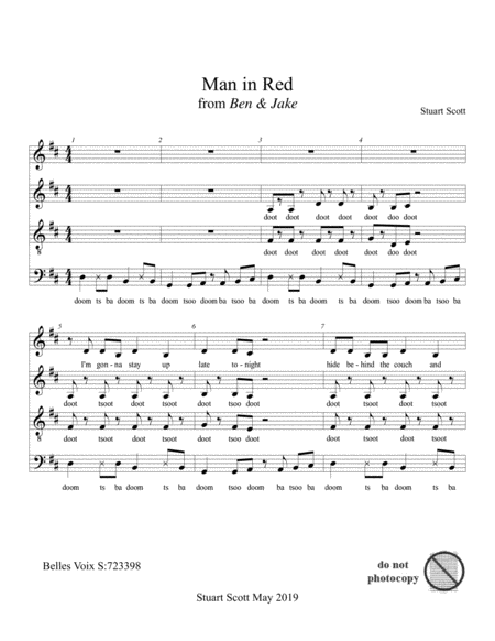 Man In Red From The Musical Ben Jake Sheet Music