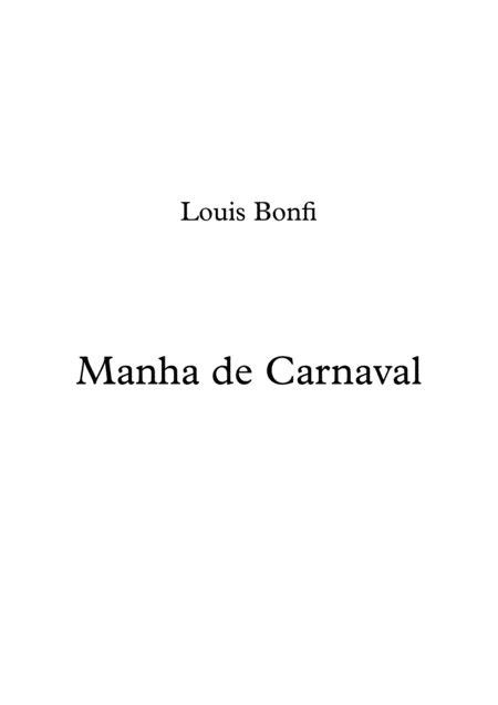 Free Sheet Music Manha De Carnaval