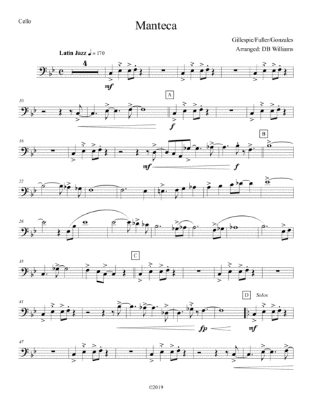 Manteca Cello Sheet Music