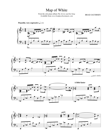 Free Sheet Music Map Of White By Brad Jacobsen