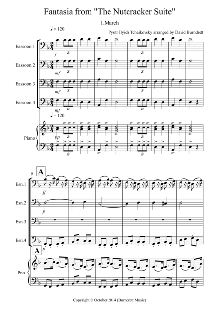 March Fantasia From The Nutcracker For Bassoon Quartet Sheet Music