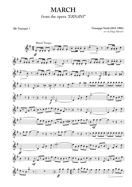 March From Ernani For Brass Quartet Sheet Music