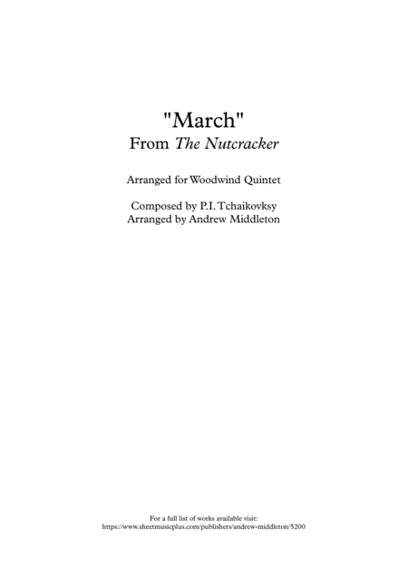 March From The Nutcracker For Flute Quintet Sheet Music