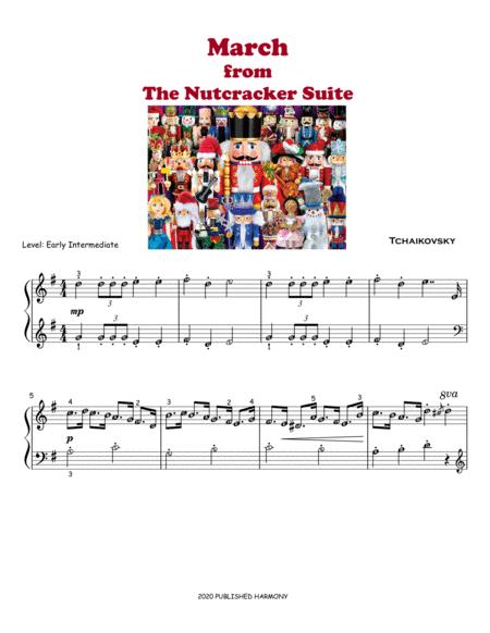 Free Sheet Music March From The Nutcracker Suite Easy Piano For Grade 2 With Note Names And Fingering Guide