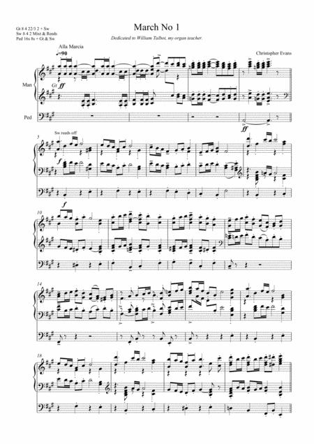 Free Sheet Music March No 1 For Organ