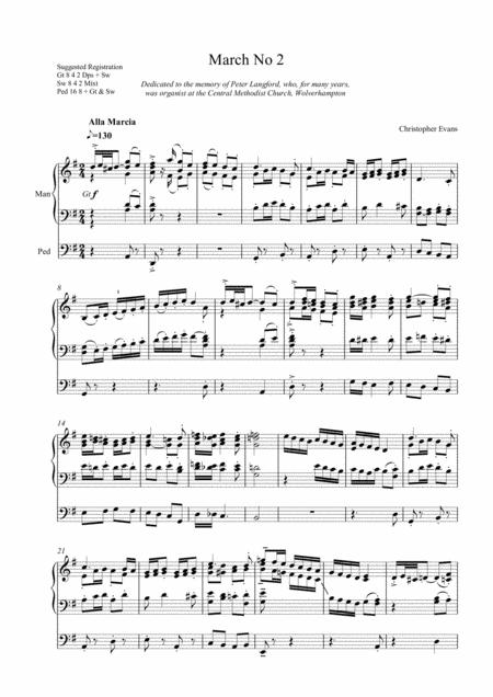 Free Sheet Music March No 2 For Organ