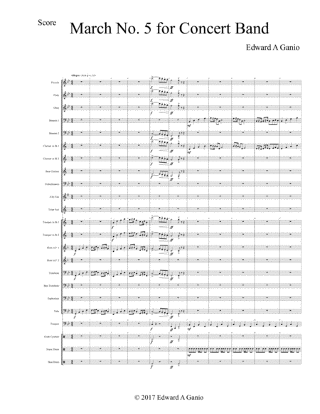 March No 5 For Concert Band Sheet Music