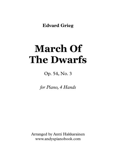 March Of The Dwarfs Op 54 No 3 Piano 4 Hands Sheet Music