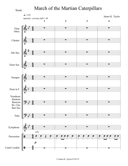 March Of The Martian Caterpillars Sheet Music