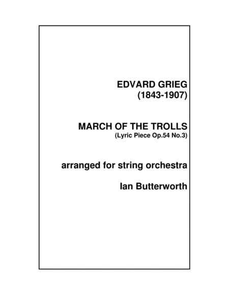 March Of The Trolls For String Orchestra Sheet Music