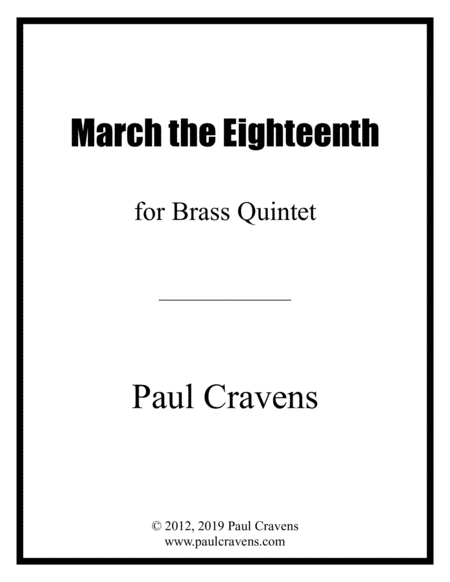 Free Sheet Music March The Eighteenth Brass Quintet