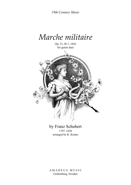 Marche Militaire Op 51 For Guitar Duo Sheet Music