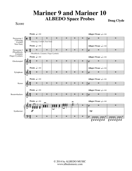 Mariner 9 And Mariner 10 From Space Probes Sheet Music