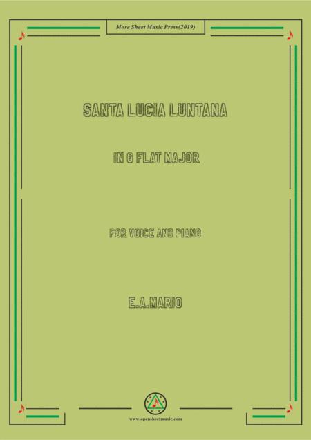 Free Sheet Music Mario Santa Lucia Luntana In G Flat Major