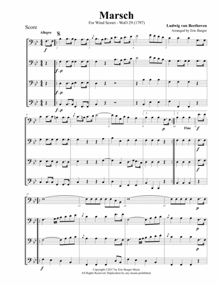 Marsch For Trombone Or Low Brass Quartet Sheet Music