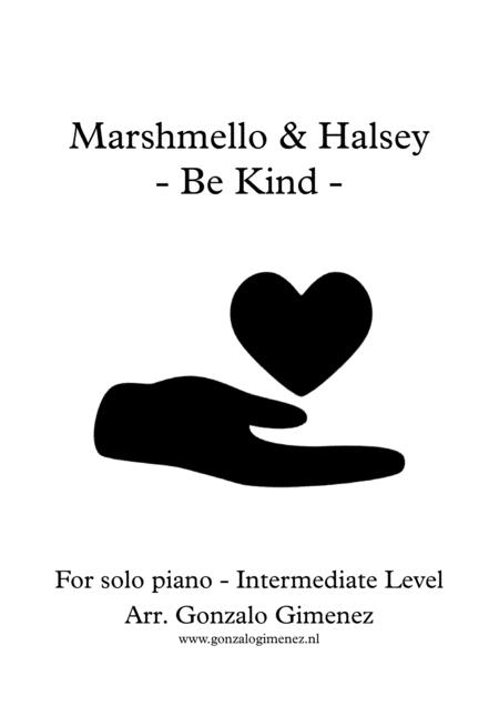 Marshmello Halsey Be Kind Piano Solo Intermediate Level Sheet Music