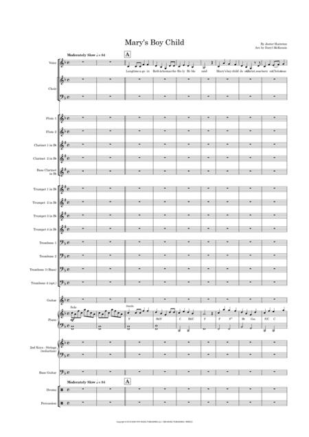 Mary Boy Child Vocal With Big Band Key Of F Gb Sheet Music