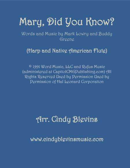 Mary Did You Know Arranged For Harp And Native American Flute Sheet Music