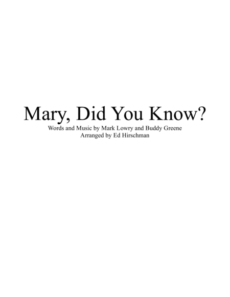 Mary Did You Know Brass Trio Sheet Music