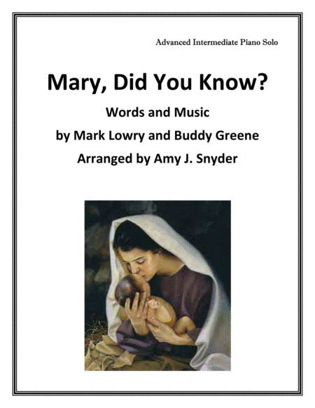 Mary Did You Know Piano Solo Sheet Music