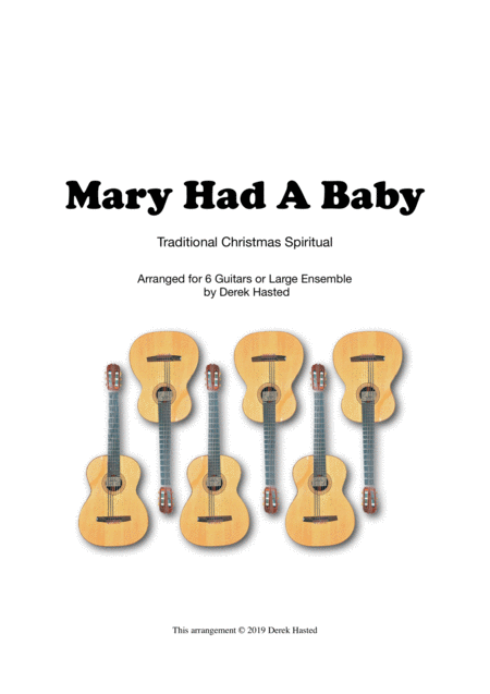 Free Sheet Music Mary Had A Baby 6 Guitars Large Ensemble