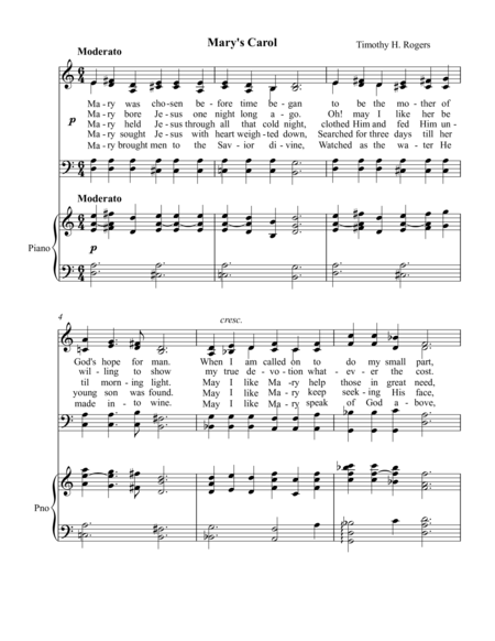 Free Sheet Music Marys Carol