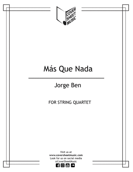 Free Sheet Music Mas Que Nada String Quartet