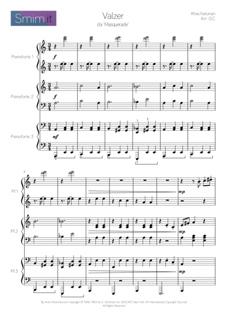 Free Sheet Music Masquerade